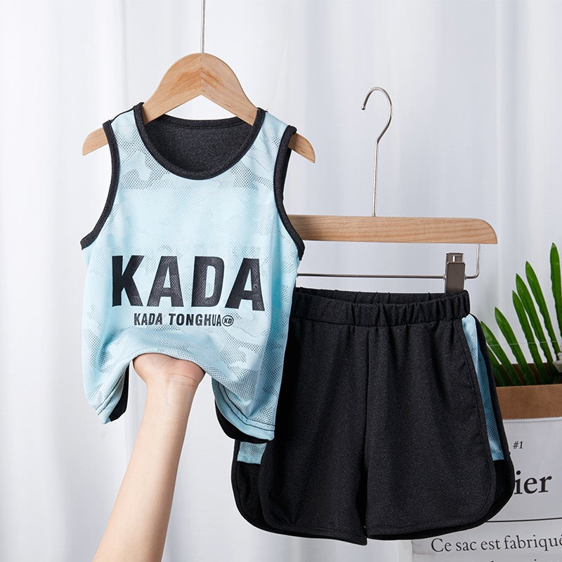 Children'S Sports Vest Suit Children'S Clothing Summer Summer Thin Mesh Basketball Clothes Training Clothes Girls Boys New - Image 1