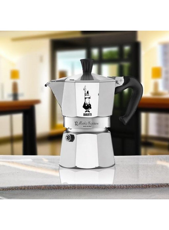 BIALeTTI موكا إكسبريس: صانعة الإسبريسو الأيقونية على الموقد، تصنع قهوة إيطالية حقيقية، وعاء موكا 3 أكواب (4.4 أونصة - 130 مل)، ألمنيوم، فضي - Image 5