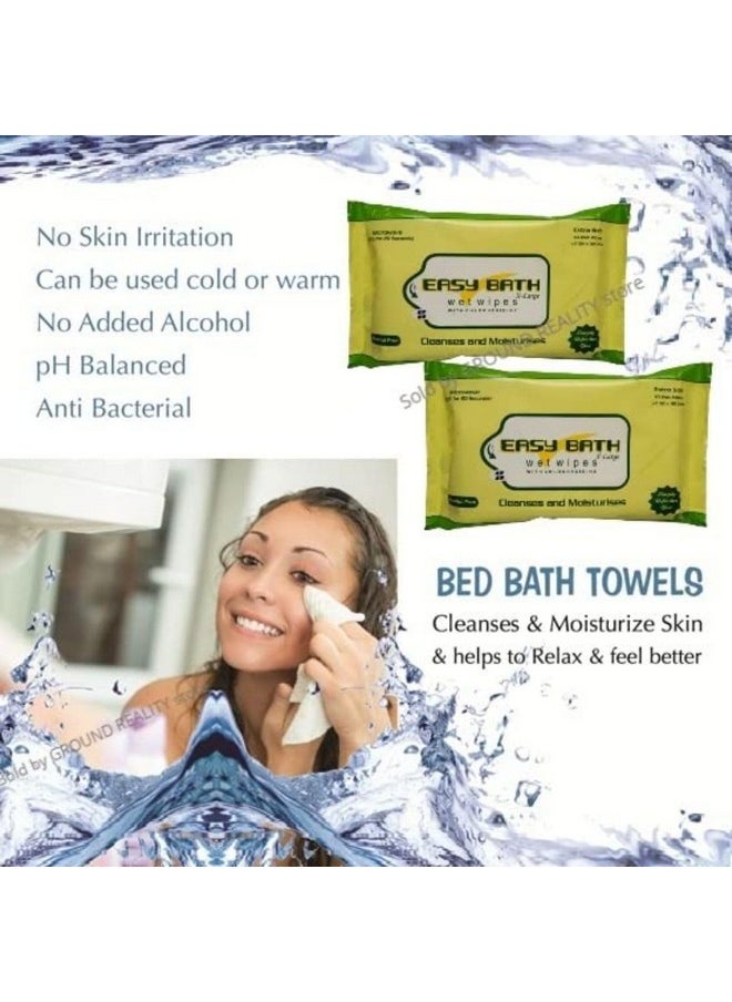 Generic - Easy Bath Doctors Choice Body Wet Wipes Xl Size 32X32Cms Extra Thick Super Soft Wet Wipes For Adults, Patients And Baby. (10 Wipes/Pack) Microwaveable + Free Fridge Magnet/Order - Image 1