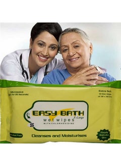 Easy Bath Doctors Choice Body Wet Wipes Xl Size 32X32Cms Extra Thick Super Soft Wet Wipes For Adults, Patients And Baby. (10 Wipes/Pack) Microwaveable + Free Fridge Magnet/Order