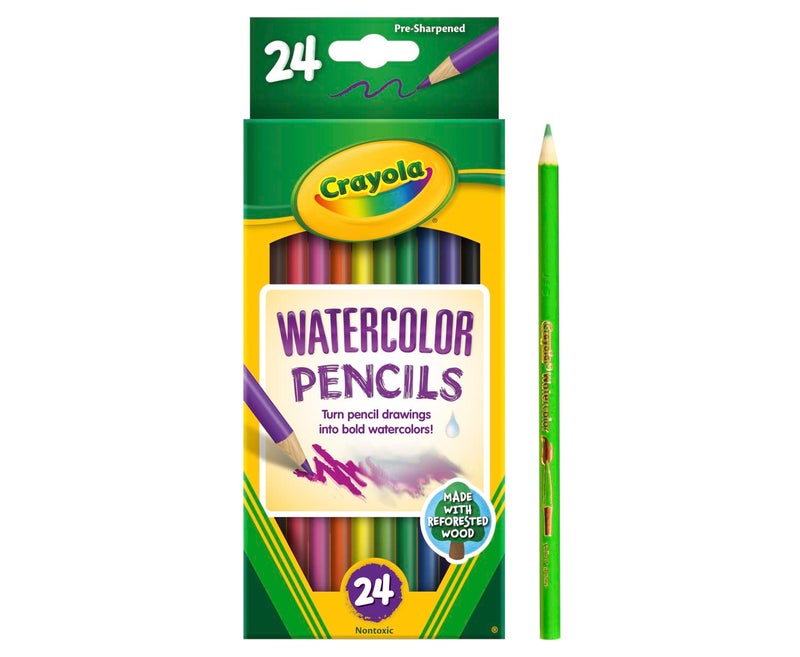 Crayola Watercolor Colored Pencils (24ct), Watercolor Paint Alternative, Watercolor Pencil Set for Kids, Art Supplies, Gift for Kids, 3+ - Image 3