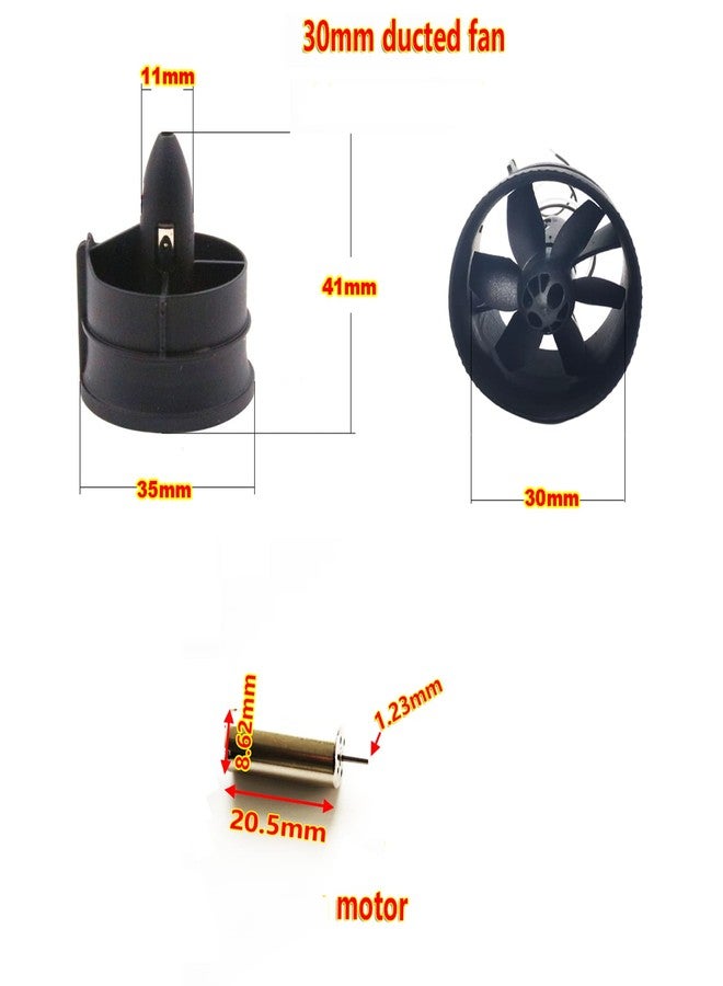 ZKSJ 30mm mini EDF Ducted Fan 6 Blades with Micro Brushed Motor 1S 4.2v 50g Thrust for RC Airplane Jet Model (CW) - Image 5