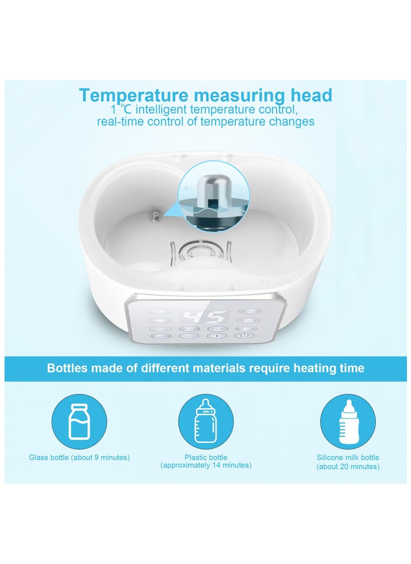 SYOSI - Bottle Warmer, 9-in-1 Fast Baby Bottle Warmer, Breast Milk Warmer with Timer, LCD Display, Sterilizing, Keep Warm, Heat Food, Keep 24H, Double Bottle Warmer for Breastmilk and Formula - Image 1