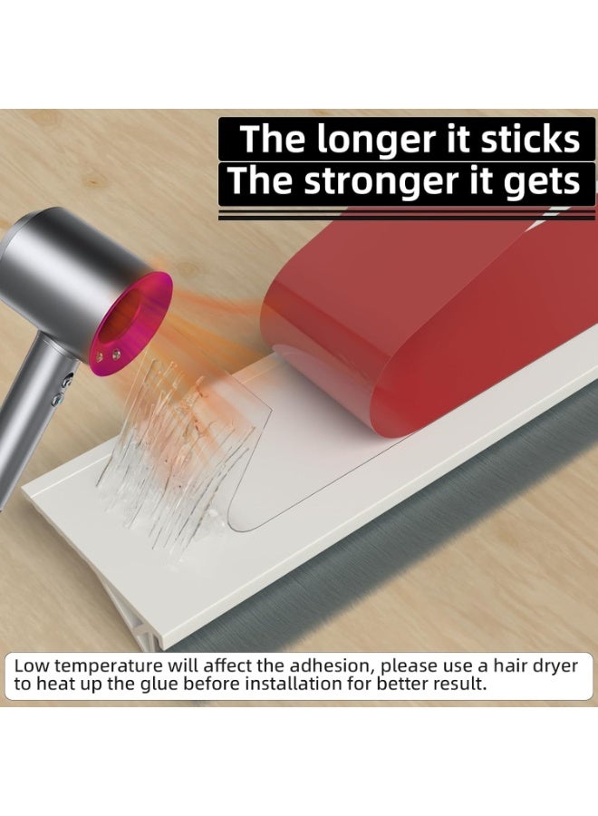 JOGAMS Under Door Draft Stopper for Bottom of Door with Brush Door Sweeps for Exterior Interior Doors Under Door Gap Filler Sound Blocker for Door Bottom Seal - Image 2