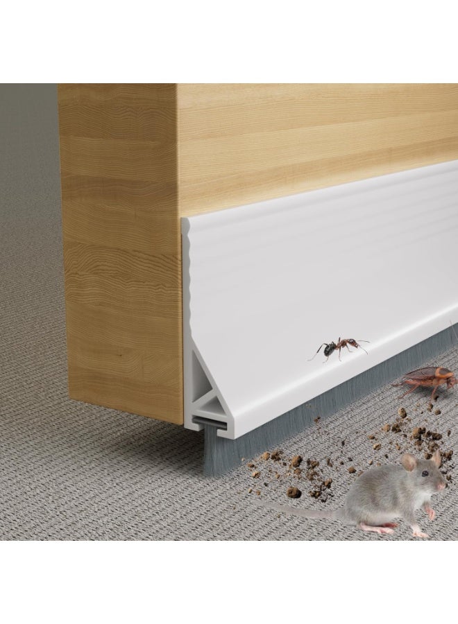 JOGAMS Under Door Draft Stopper for Bottom of Door with Brush Door Sweeps for Exterior Interior Doors Under Door Gap Filler Sound Blocker for Door Bottom Seal - Image 1