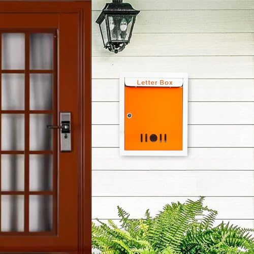 HOMIFLY Wall Mount A4 Size Letter Box/Mail Box/Suggestion Box/Complaint Box for Office/Post Box for Home gate with Clear Window View & Secure Key Lock - (Orange) - Image 2