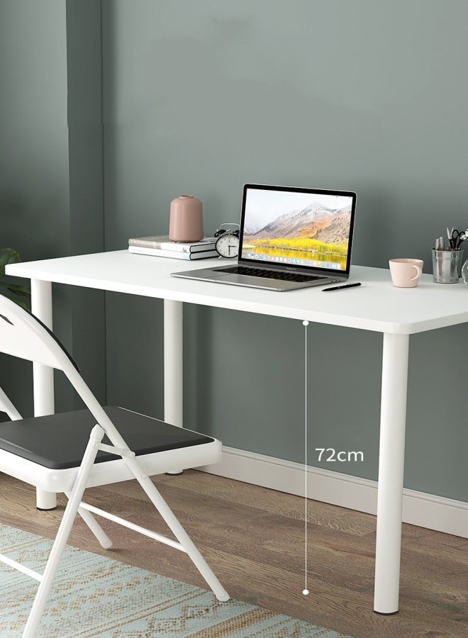 TOMSHOO Computer desk,Office Desk,Writing desk,Simple table for home and office,No Install Needed,120*60*75cm (White) - Image 4