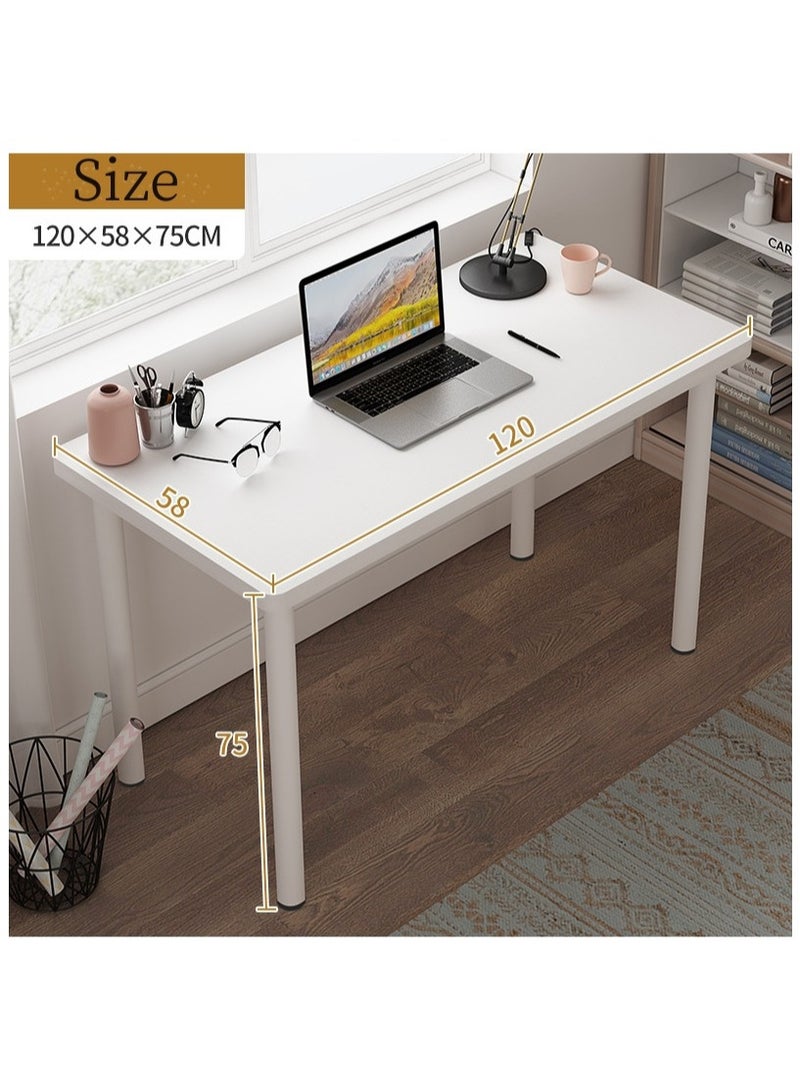 TOMSHOO Computer desk,Office Desk,Writing desk,Simple table for home and office,No Install Needed,120*60*75cm (White) - Image 5