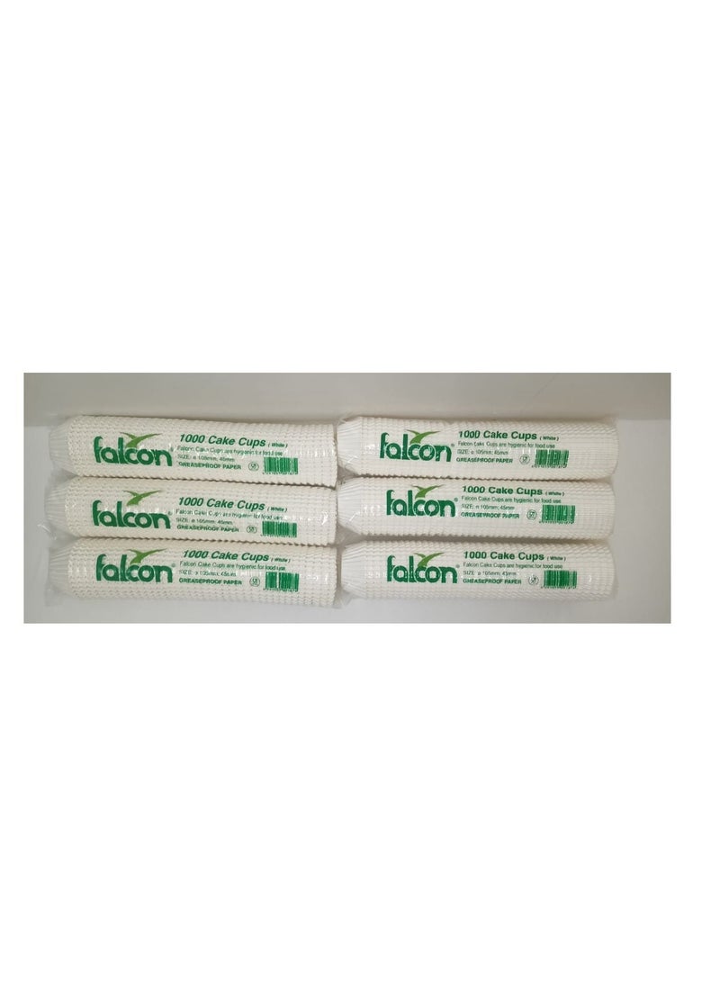 Falconpack Falcon Pack Of 6  X 1000 Pcs Cake Cupe 10.5mm White - Image 1