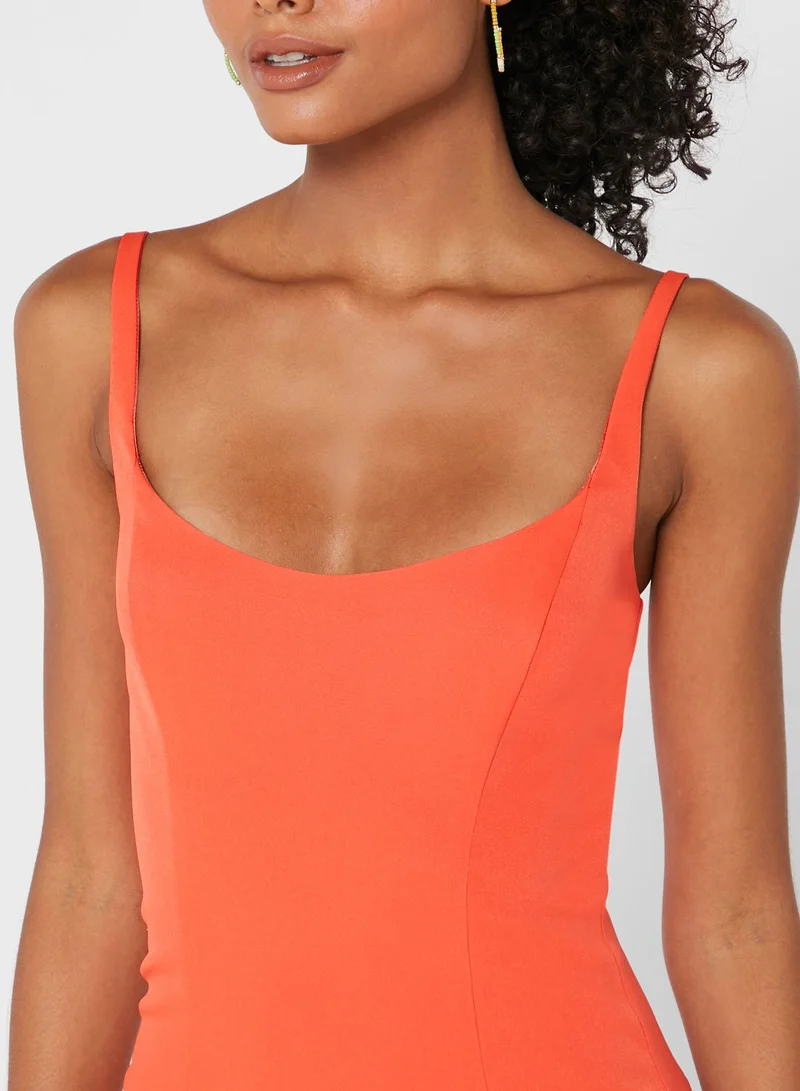 Bardot Ruffle Hem Dress