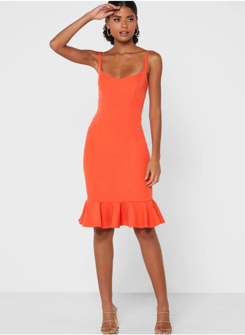 Bardot Ruffle Hem Dress