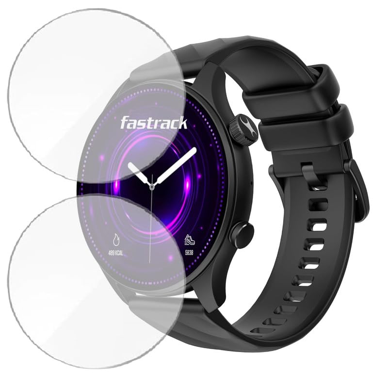 HELLOSCREEN 2-Pack | Screen Protector Guard for Fastrack Vivid Pro | 1.43 inch | Smartwatch - Flexible & Ultrathin TPU Film, Scratch Resistant, Bubble Free - Not Tempered Glass - Image 1