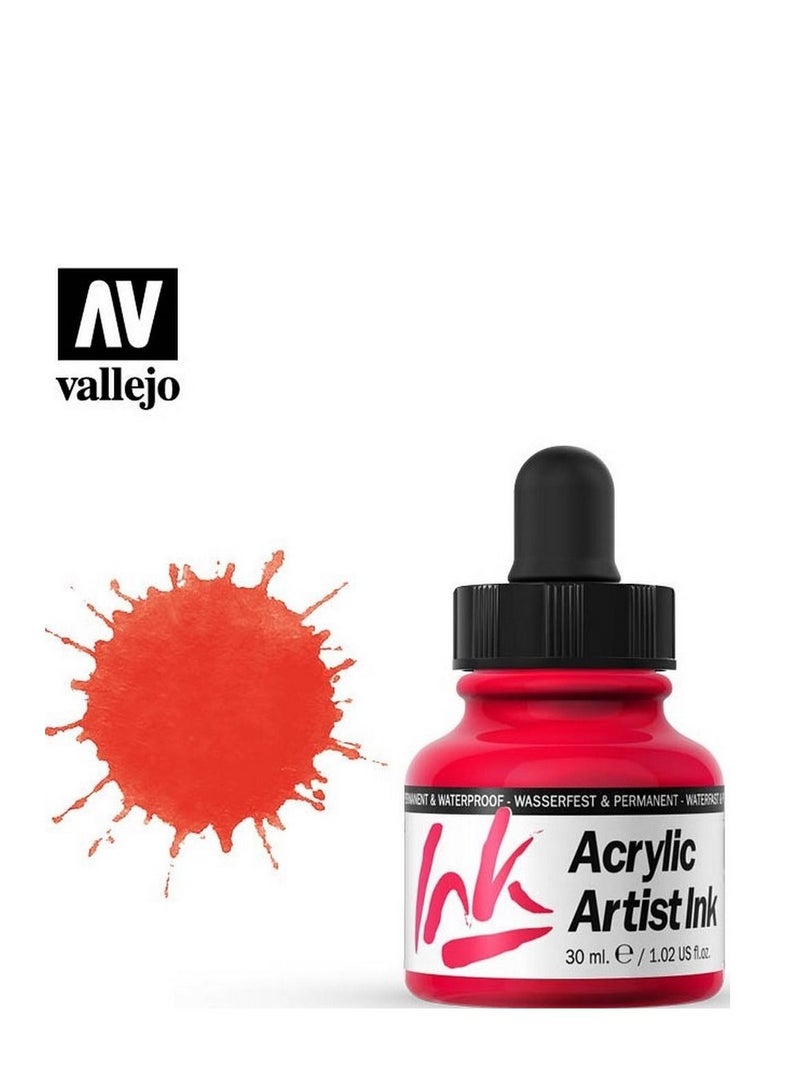 Acrylic Artist Ink 30ml Red – Vibrant Waterproof & Permanent Acrylic Ink