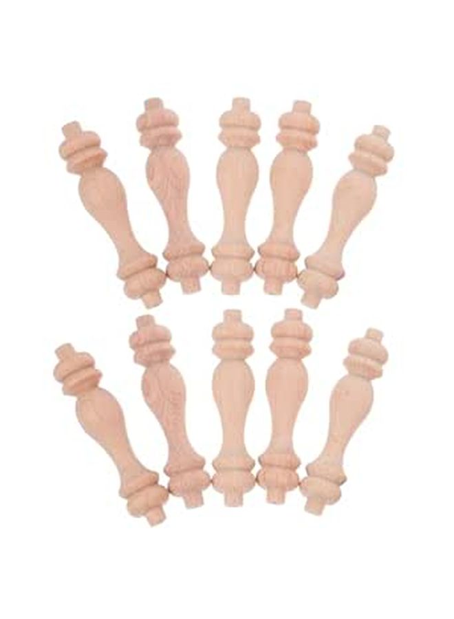 10 Pack Wooden Stair Balusters Porch Railing Spindles With Roman Column Heads For Home Decorative DIY Projects - Image 1