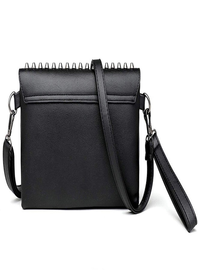 FiveloveTwo Women Small Punk Rivet Handbag Purse Clutch PU Satchel Shoulder Tote Top-handle Bag Black - Image 3