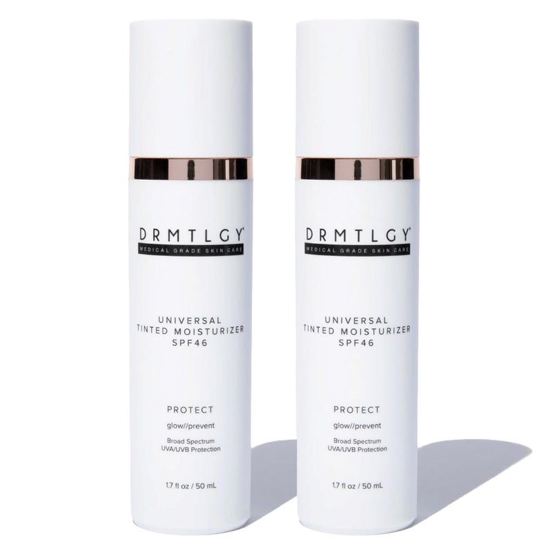 DRMTLGY Anti-Aging Tinted Moisturizer with SPF 46. Universal Tint. All-In-One Light Coverage Dewy Tinted Face Sunscreen with Broad Spectrum Protection Against UVA and UVB Rays. 1.7 oz, 2 pack - Image 1