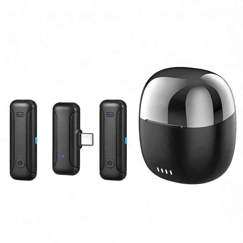 BOYA BY-WM3T-U2 Wireless Microphone System with 1 Receiver + 2 Transmitters + Charging Box 100M Transmission Range 10h Duration Smart Noise Reduction Built-in Battery Replacement for Android Phones - Image 1