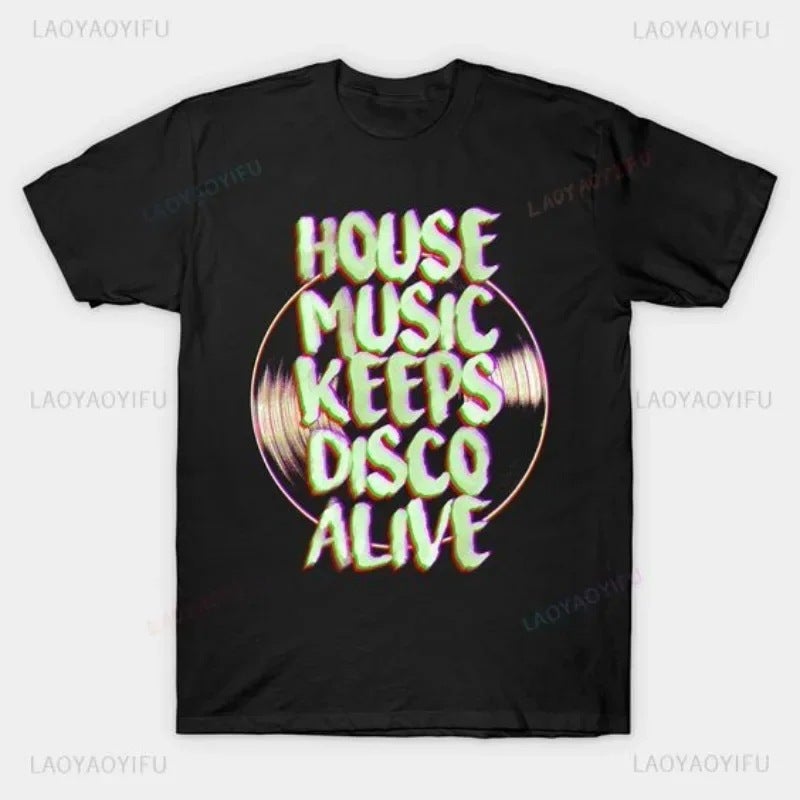 T Shirt - Techno Detroit Edm Berlin House Music Style Round Neck - Image 5