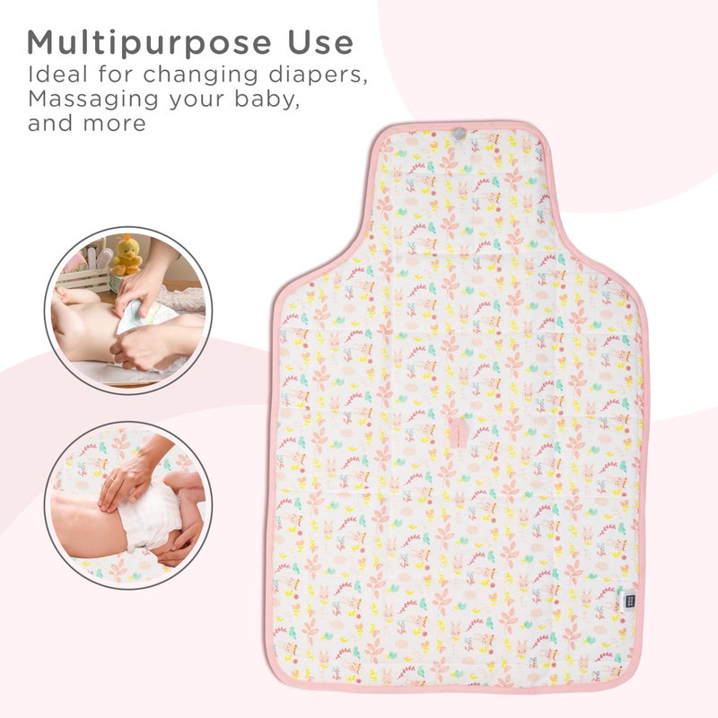 mee mee Mee Mee Instadry Cotton Bed Protector Mattress Extra Absorbent, Quick Dry Sheet for New Born Babies, Breathable, Soft & Gentle, Reusable Waterproof Sheet for Infant, 0 to 24 Months, Assorted - Image 2