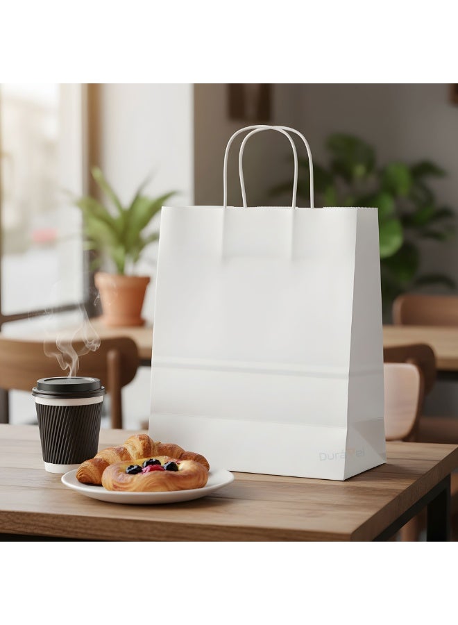 Duravel 20Pcs Packing Kraft Paper Bag White Twisted Handle 28X28X16 cm Paper Party Bags Hen Party Bride Birthday Gift Bag Wedding Celebrations Bags For Party - Image 4