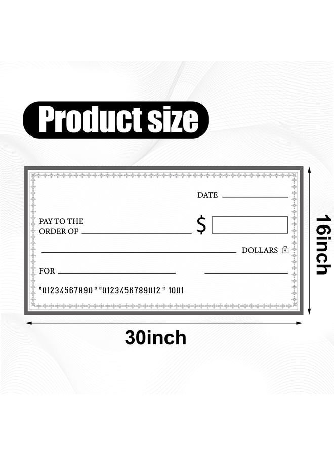 Eersida 6 Pcs Giant Checks 30'' x 16'' Large Blank Fake Big Checks for Presentations Dry Erase Reusable Funny Oversized for School Graduation Donation Awards Fundraisers Charity Business - Image 2