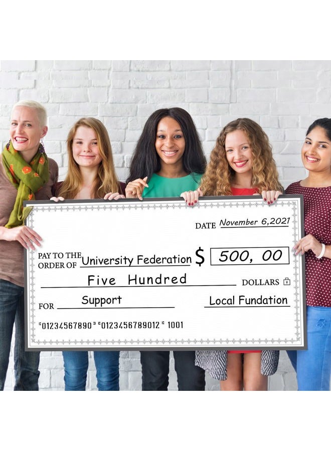 Eersida 6 Pcs Giant Checks 30'' x 16'' Large Blank Fake Big Checks for Presentations Dry Erase Reusable Funny Oversized for School Graduation Donation Awards Fundraisers Charity Business - Image 4