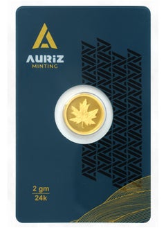 AURIZ MINTING Rizan Jewellery Auriz Minting 2Gm 24K Gold Coin Maple Leaf Design  - Image 1