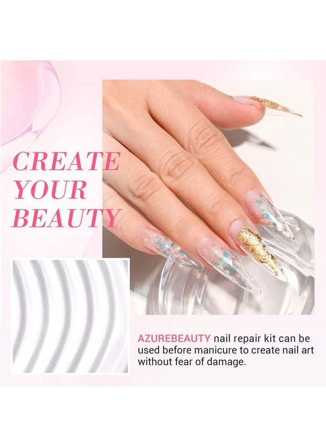 AZUREBEAUTY AZUREBEAUTY Nail Repair Kit Transparent Crystal for Broken Cracked Split Weak Nails, Ideal Solution Emergency Easy Quick Fix Dip Powder 28 g 1 Oz Quick-Drying Repair Glue 10 ml Nail File Nail Buffer  - Image 5