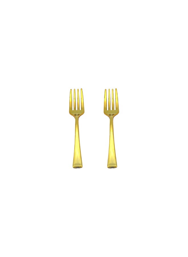 IDEAL PACK Golden Colour Mini Fork Set – Stainless Steel Dessert & Appetizer Forks, Reusable Small Gold Forks for Fruit, Cake, Hors D'oeuvres, Elegant Flatware for Home, Parties & Events - Image 3