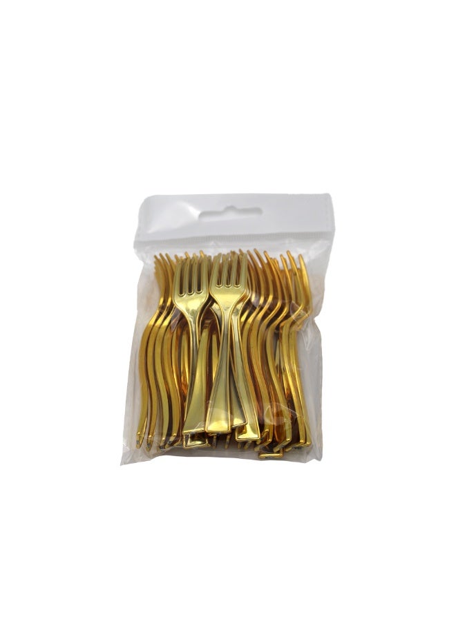 IDEAL PACK Golden Colour Mini Fork Set – Stainless Steel Dessert & Appetizer Forks, Reusable Small Gold Forks for Fruit, Cake, Hors D'oeuvres, Elegant Flatware for Home, Parties & Events - Image 1