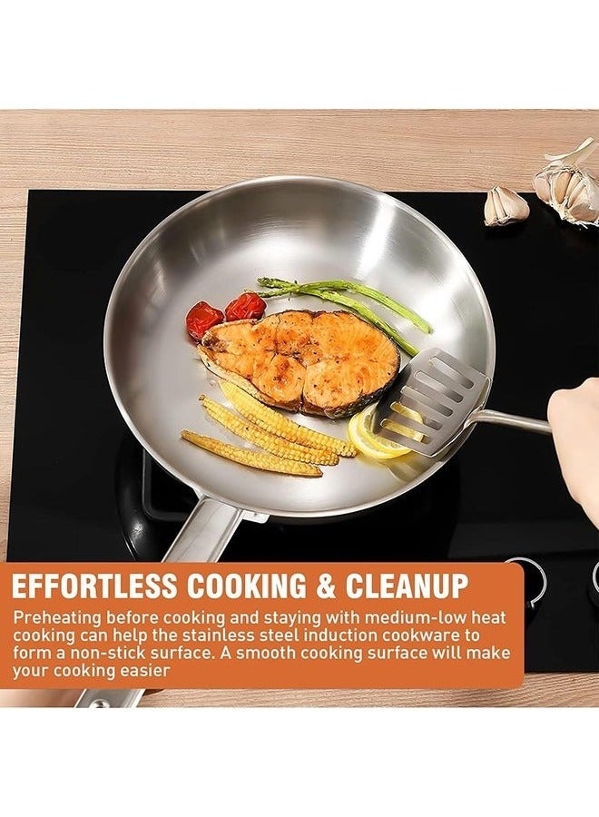 15 Pcs Stainless Steel Cookware Set, Kitchen Casserole & Frying Pan with Milk Pan, Induction & Gas Stove Compatible, Dishwasher Safe