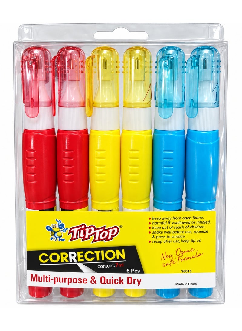 6 Pcs Correction Pen Set – Quick-Dry Writing Correction