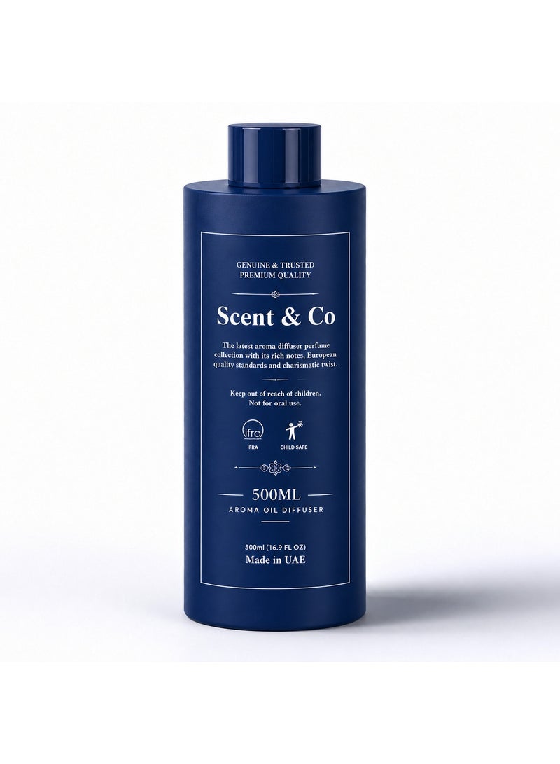 Scent & Co MR 212 Aroma Diffuser Oil 500ml, Scent & Co Premium Fragrance Oil for Aroma Diffuser & Cold-Air Scenting Machines, Oriental Blend with Bergamot, Cardamom & Musk, IFRA-Certified, Crafted in the UK, Packed in UAE - Image 2