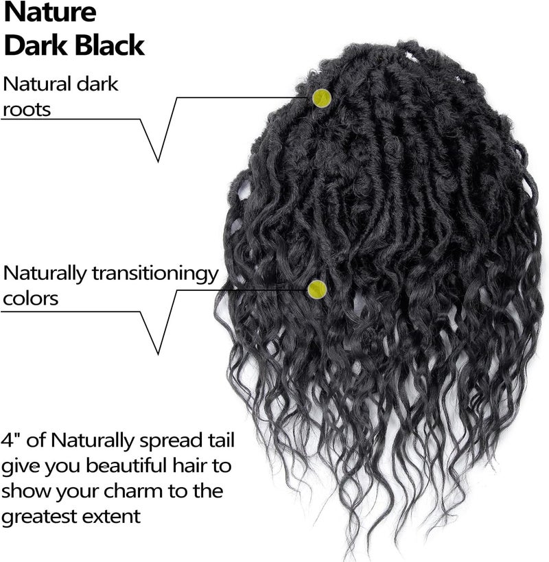 SuyiIRL Faux Locs Crochet Hair For Women Soft Locs 18 Inch Goddess Crochet Hair Curly Ends Dreadlocks Boho Style Synthetic Braiding Hair Extensions - Image 5