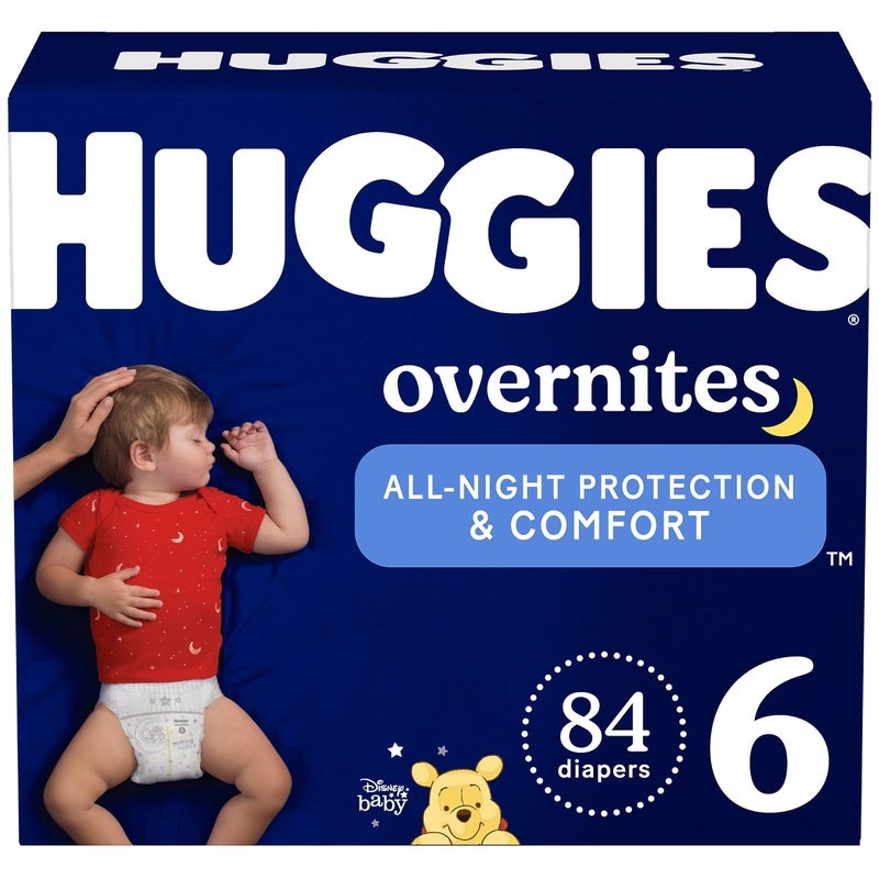 Huggies Size 6 Overnites Baby Diapers: Overnight Diapers, Size 6 (35+ lbs), 84 Ct (2 Packs of 42) - Image 1