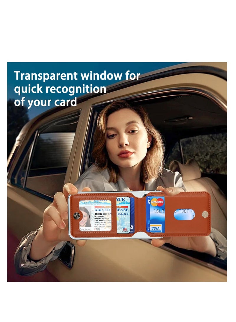 Excefore Magsafe Wallet Stand, with Adjustable Magnetic Wallet Stand, Magnetic Leather Wallet for Magsafe, Magsafe Wallet for iPhone 15/14/13/12 Series, Stylish Vegan Leather (Brown) - Image 2