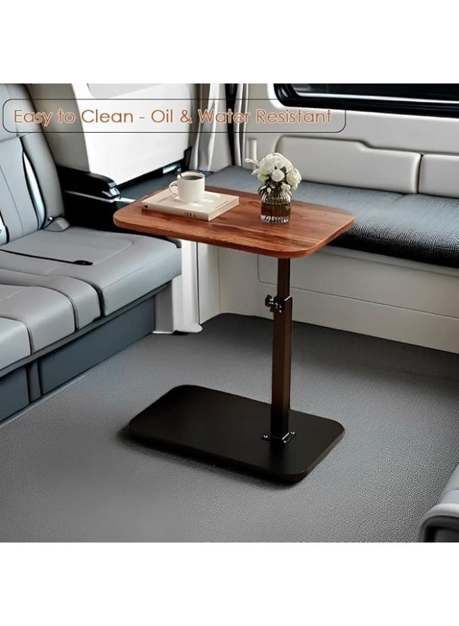 DUNISO C Shaped Side Table，Adjustable Height C Shaped End Table， 360°Swivel Adjustable Sofa Small Side Table，Oil Resistant Waterproof，for Living Room, Sofa, Bedroom, Study Room, Cafe Office，80cm to 45cm Height - Image 4