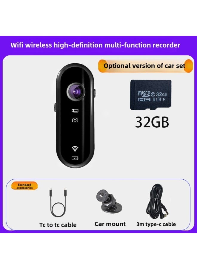 Thumb Sports Camera Outdoor Riding Recorder Sports Camera 1080p Long Endurance Mobile Phone WIFI Interconnection-Color: + 32g Memory Card - Image 1