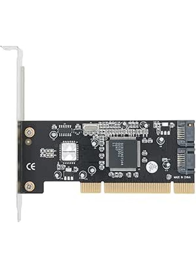 2 Channel SATA150 RAID Controller Card PCI Array for Windows 98SE ME NT4 2000 Vista 7 - Image 1