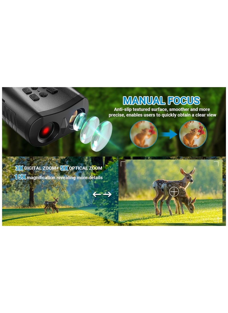 APEXEL - 4K HD Outdoor Night Vision Device 15x Handheld Telescope Digital Photo Recording Infrared Binocular Night Vision Device - Image 1