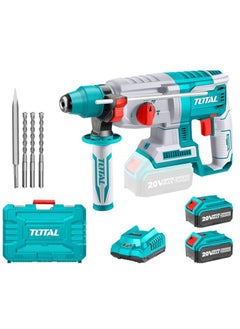 TOTAL TOTAL 20V Brushless Rotary Hammer Drill P20S – SDS Plus Cordless Hammer with 2.5J Impact Energy, LED Light & Carrying Case – Concrete, Steel, and Wood Drilling Tool Kit with Batteries & Charger  - Image 1