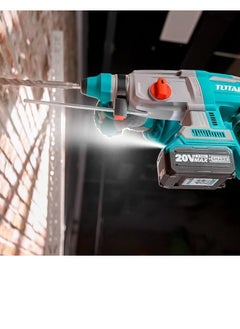 TOTAL TOTAL 20V Brushless Rotary Hammer Drill P20S – SDS Plus Cordless Hammer with 2.5J Impact Energy, LED Light & Carrying Case – Concrete, Steel, and Wood Drilling Tool Kit with Batteries & Charger  - Image 4