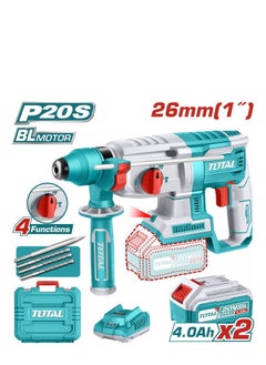 TOTAL TOTAL 20V Brushless Rotary Hammer Drill P20S – SDS Plus Cordless Hammer with 2.5J Impact Energy, LED Light & Carrying Case – Concrete, Steel, and Wood Drilling Tool Kit with Batteries & Charger  - Image 2