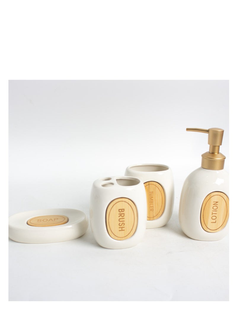 Ceramic bathroom accessories set, in attractive colors, for safe and clean use. - Image 1