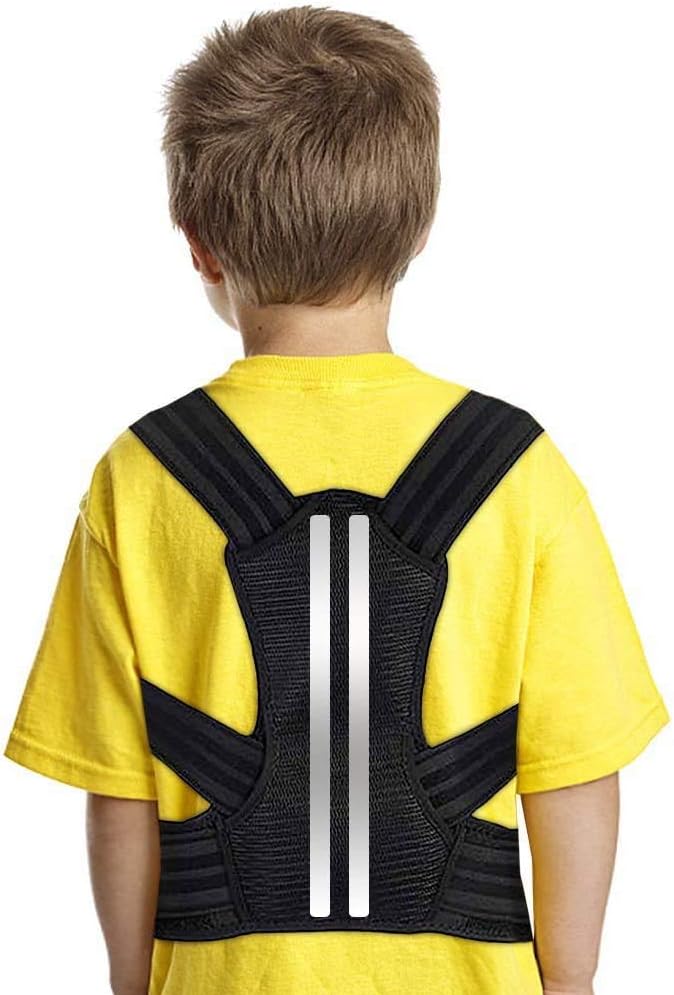 comfrt Back Posture Corrector for Kids and Teens, Adjustable Upper Back Brace Clavicle Support Brace with Soft Shoulder Pads and Elastic Belts for Thoracic Kyphosis, Improve Slouching and Humpback - Image 1