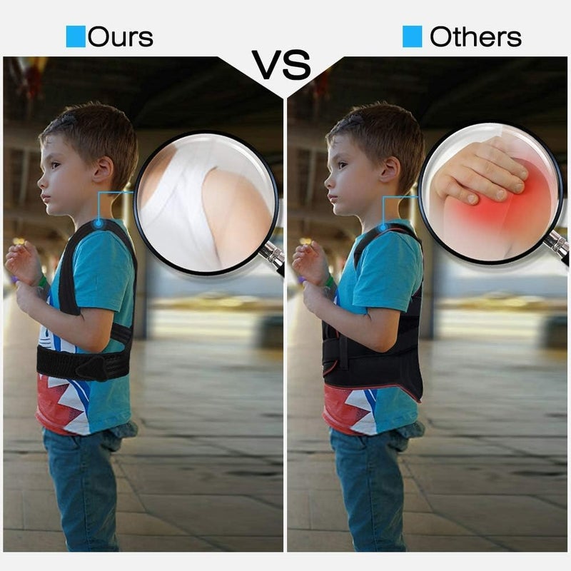comfrt Back Posture Corrector for Kids and Teens, Adjustable Upper Back Brace Clavicle Support Brace with Soft Shoulder Pads and Elastic Belts for Thoracic Kyphosis, Improve Slouching and Humpback - Image 2