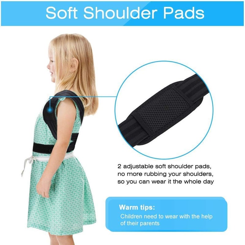 comfrt Back Posture Corrector for Kids and Teens, Adjustable Upper Back Brace Clavicle Support Brace with Soft Shoulder Pads and Elastic Belts for Thoracic Kyphosis, Improve Slouching and Humpback - Image 5