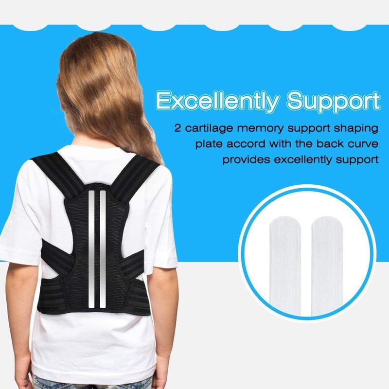 comfrt Back Posture Corrector for Kids and Teens, Adjustable Upper Back Brace Clavicle Support Brace with Soft Shoulder Pads and Elastic Belts for Thoracic Kyphosis, Improve Slouching and Humpback - Image 4