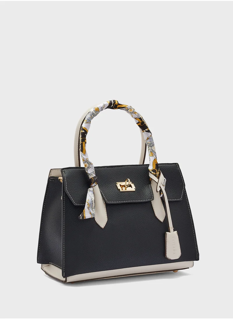 Khizana Satchel Bag with Scarf Detail
