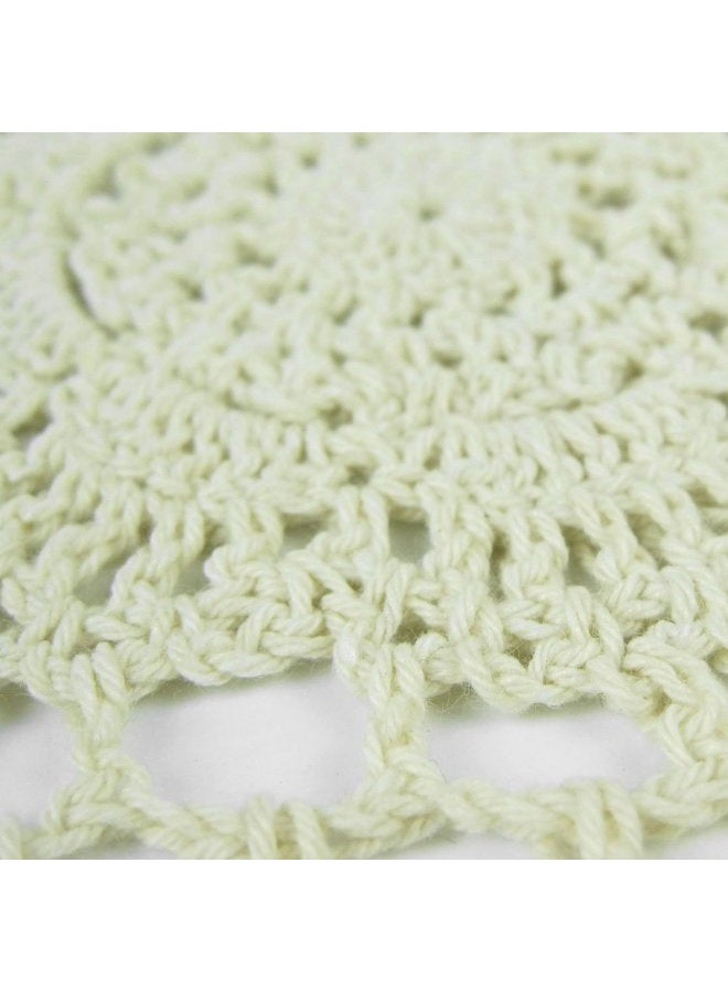 Phantomon Crochet Cotton Lace Placemats Doilies Crochet Doilies, Pack Of 4, Oval Shape, Beige, 12 x 17 inch, Sofa Cover Coasters, Cotton Placemats Beige 43397-21648 - Image 3